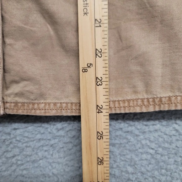 Lucky Brand Shirt Womens Medium Tan Western Cowboy Long‎ Sleeve Pockets Casual - Picture 7 of 8